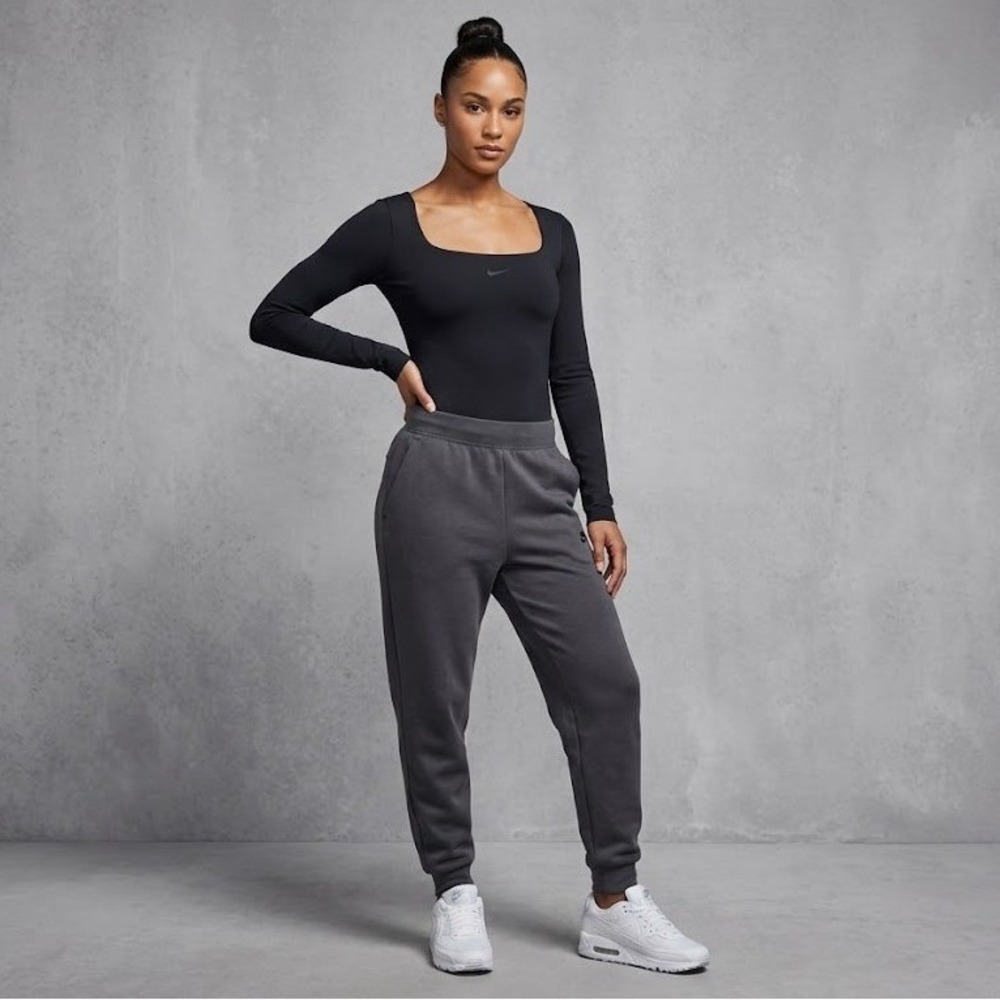 Nike Form Women's Stealth Evaporation Long Sleeve‎ Bodysuit Square Neck Black S